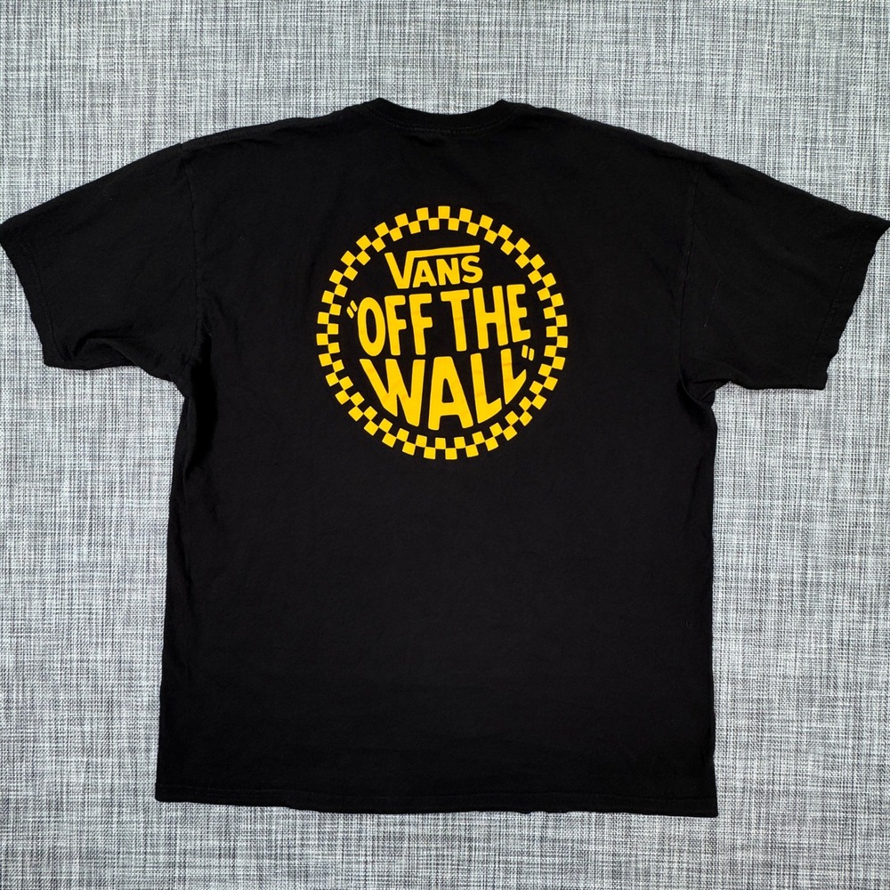 Vans Mens Off The Wall Checkerboard Graphic T-Shirt Black XL Skate Streetwear
